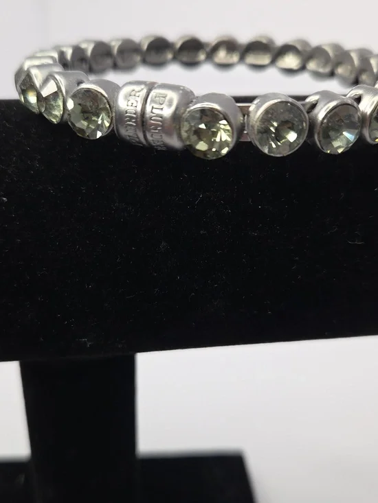 Plunder Magnetic Bracelet Gunmetal With Dark Green/Gray Rhinestones Size 7 - Picture 3 of 4